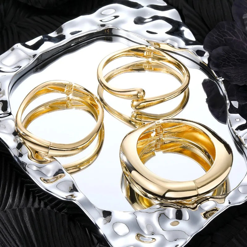 Vintage Geometric Stainless Steel Cuff Bangle