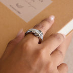 Double-Layer White Zircon Ring