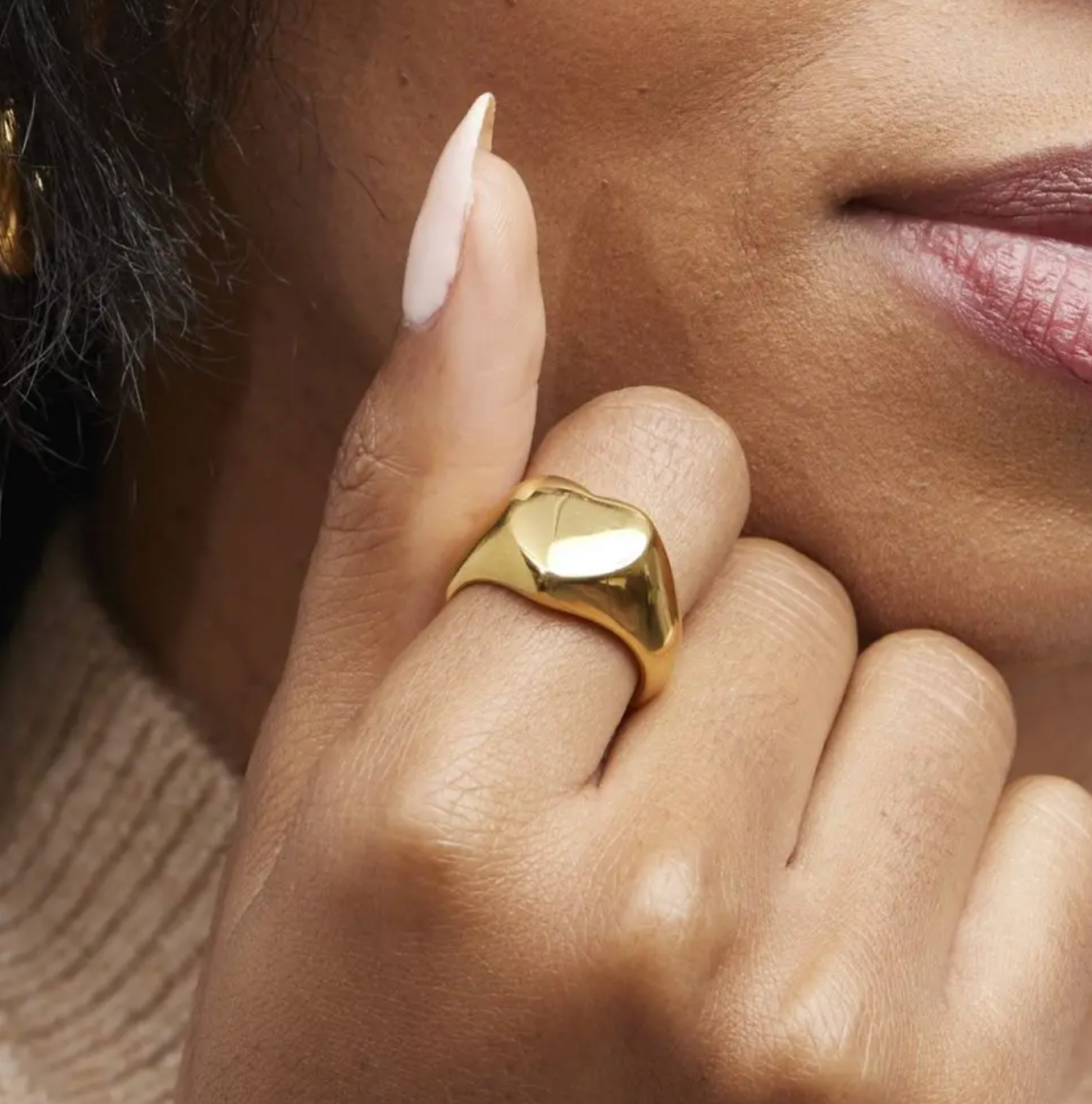 Romantic Heart Shaped Stainless Steel Ring