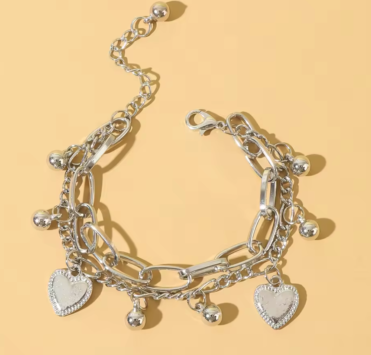 Love Double Layer Heart Bracelet