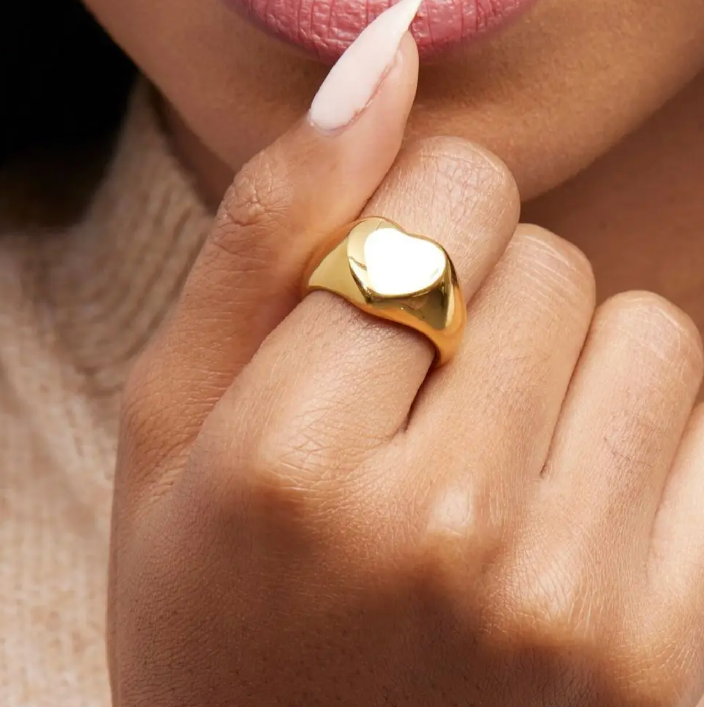 Romantic Heart Shaped Stainless Steel Ring