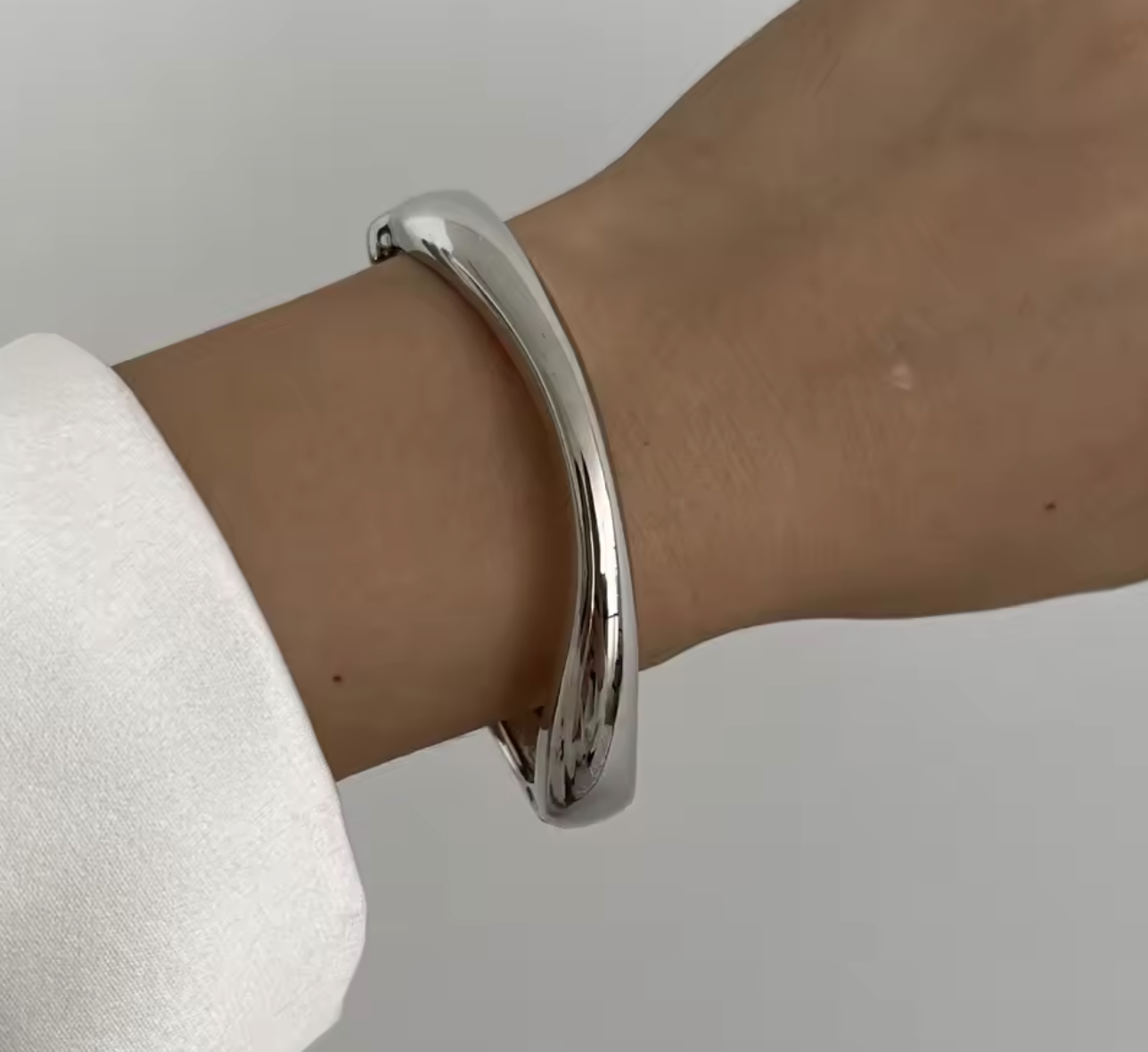 Vintage Geometric Stainless Steel Cuff Bangle