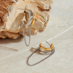 Minimalist Two-Tone Tassel Chain Earrings