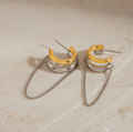 Minimalist Two-Tone Tassel Chain Earrings